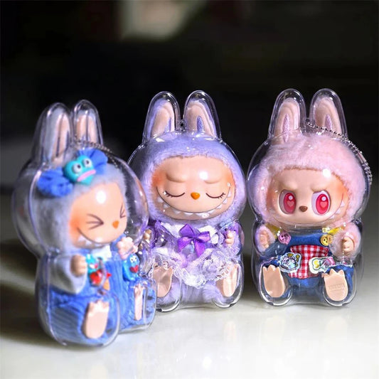 LABUBU V1 V2 Sit Party Transparent Protective Shell Doll Clothes Outfit Doll Accessories